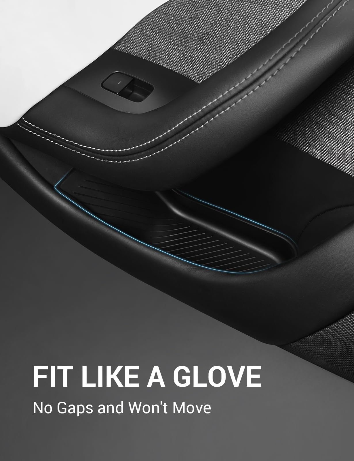 BASENOR 2021-2025 Tesla Model S Door Side Storage Box, Door Organizer Tray Front Rear Slot Pockets, Protector Liner for Model S/S Plaid Accessories Set of 4 - Image 6