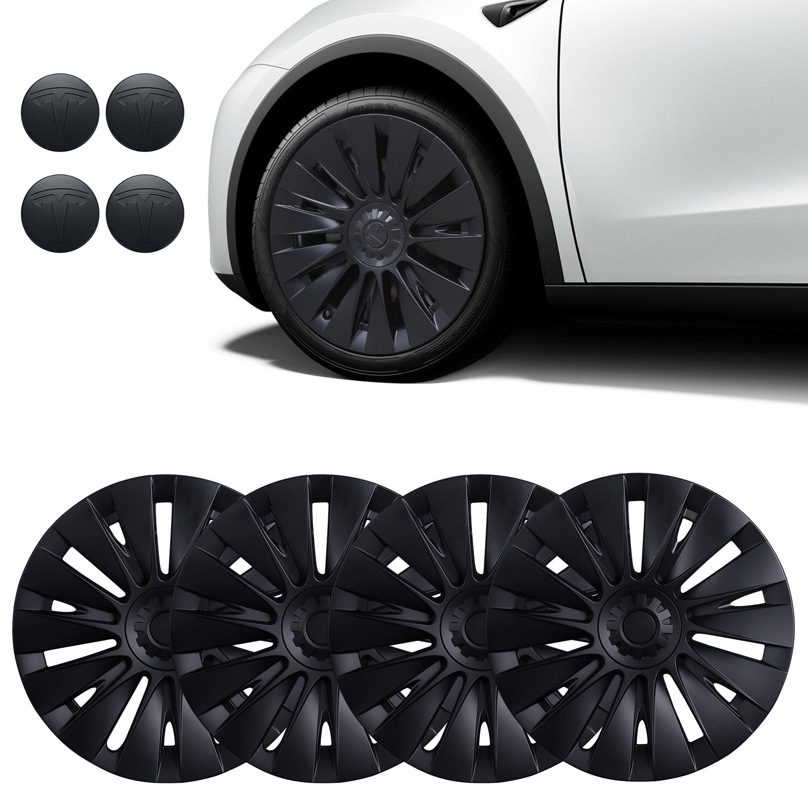 BASENOR 2023-2020 Tesla Model Y Hubcaps Wheel Cover Wheel Hub Caps OEM Rim Protectors Replacement Cover Exterior Accessories Set of 4 - Image 15