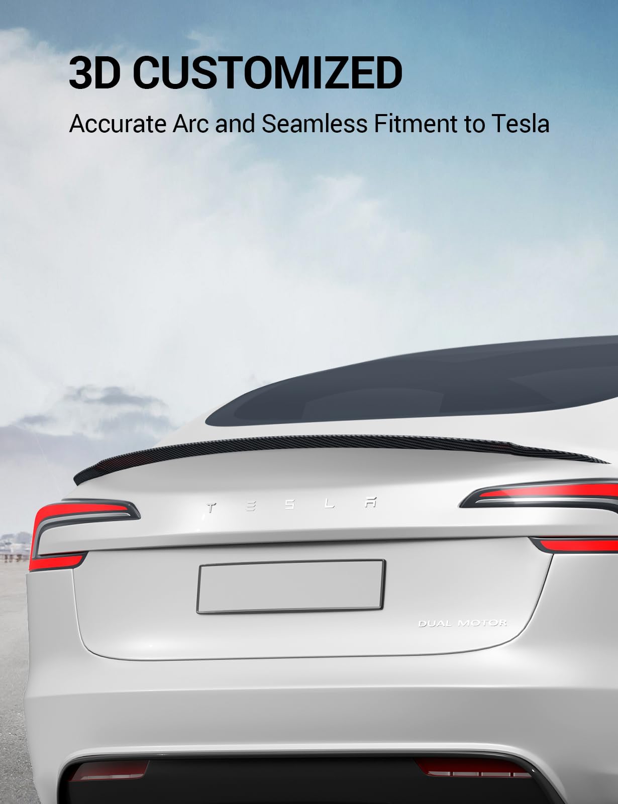 BASENOR 2024-2026 Tesla Model 3 Performance Spoiler ABS Material Rear Spoiler Wing OEM (Matte Carbon Fiber) Rear Trunk Lip Model 3 Performance Accessories - Image 6