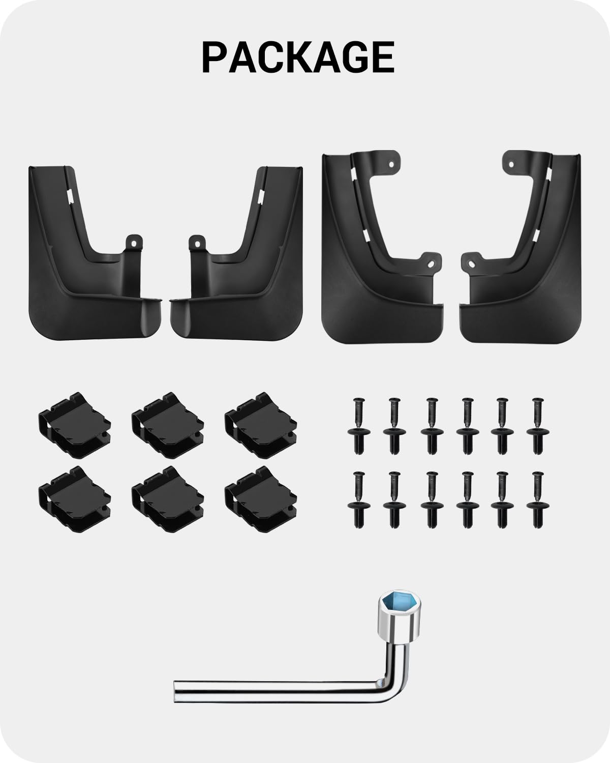 BASENOR 2025 New Version Tesla Model X/Model X Plaid Mud Flaps Splash Guards No Drilling No Tape Mudguards Vehicle Tire Protector Mudflaps for 2022-2025 Tesla Exterior Accessories (Set of 4) - Image 2