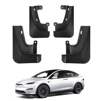 BASENOR 2025 New Version Tesla Model X/Model X Plaid Mud Flaps Splash Guards No Drilling No Tape Mudguards Vehicle Tire Protector Mudflaps for 2022-2025 Tesla Exterior Accessories (Set of 4)