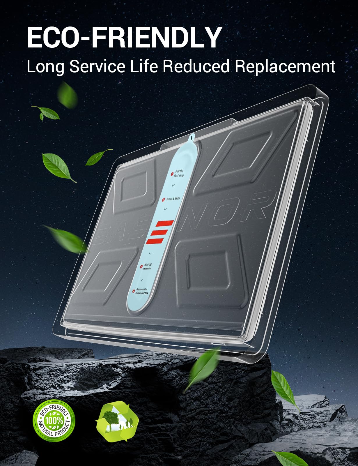 BASENOR Screen Protector compatible with Tesla Model Y Model 3, [Anti Fingerprint & Anti Glare] [9H Hardness] 15 inch Tempered Glass Screen Protective for Model Y/3 Accessories with Alignment Kit - Image 8