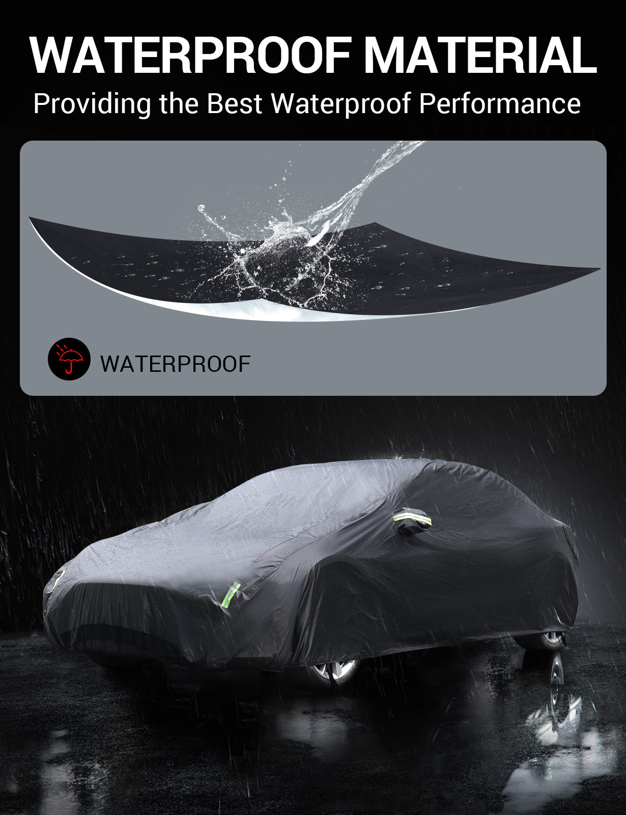 BASENOR Tesla Model 3 Car Cover All-Weather UV Protection Full Exterior Accessories with Charge Port Opening & Ventilated Mesh for Model 3 2017-2023 - Image 4