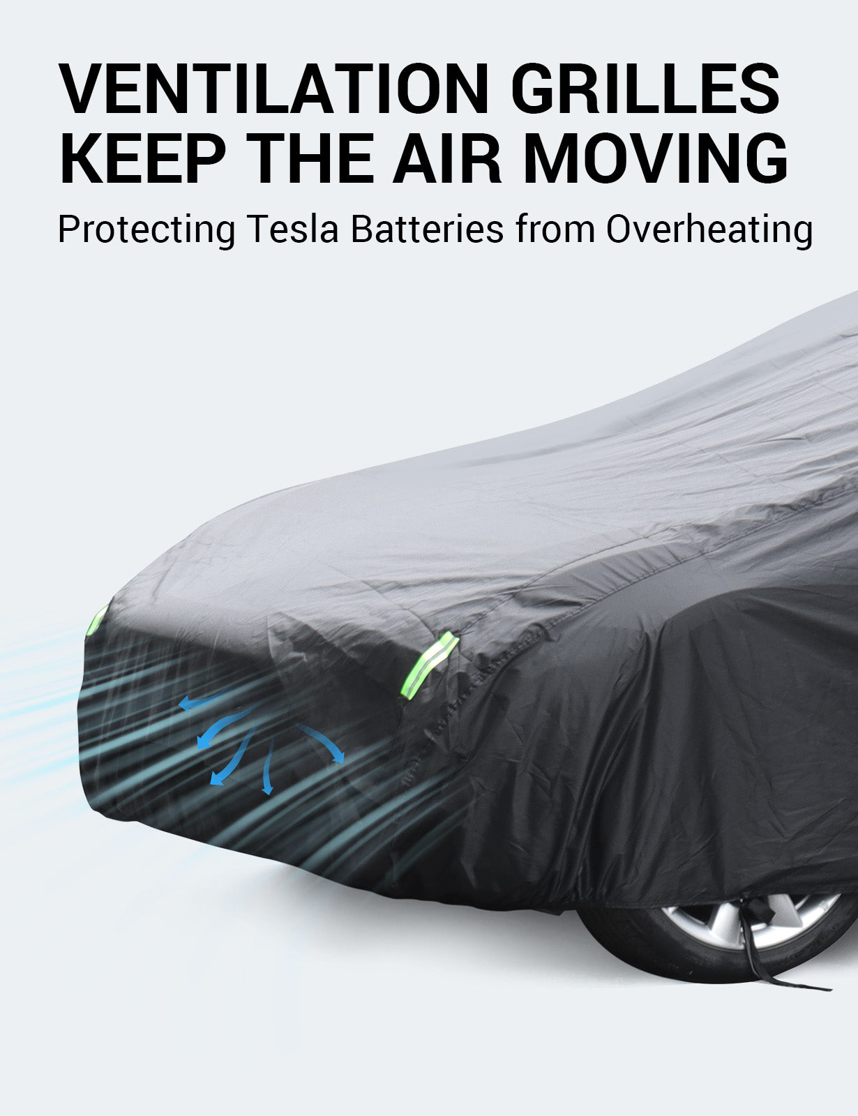 BASENOR Tesla Model S Car Cover All-Weather UV Protection Full Exterior Accessories with Charge Port Opening & Ventilated Mesh for Model S 2012-2023 - Image 7