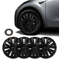 BASENOR 2020-2025 Tesla Model Y Wheel Covers 19 Inch Hubcaps Replacement Hub Caps OEM Rim Protector Black Wheel Caps Car Protection for Tesla Exterior Accessories