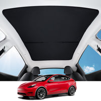 BASENOR 2020-2025 Upgraded Tesla Model Y Sunshade Roof, [Nano Ice-Crystal Coatings] Heat Insulation Glass Roof Shade, Top Window Retractable Sun Protection, Sunroof Blocking Cover for Model Y 2020-2024 Black