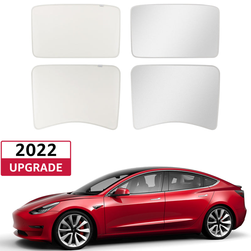 LECTRON Roof and Rear Sunshade Set for Tesla Model 3 - Double