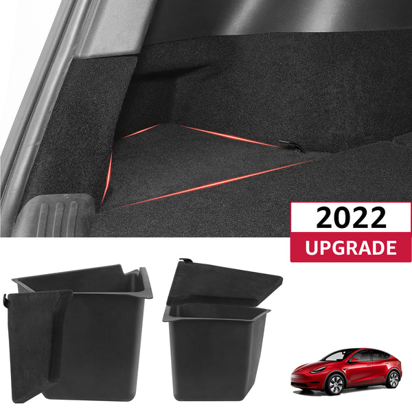 BASENOR Trunk Organizer Storage Bins with Lip for Tesla Model Y（Set of 2）