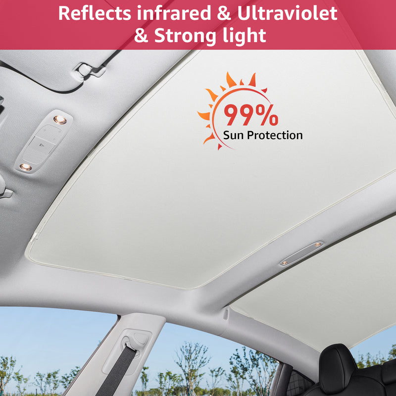 BASENOR Front & Rear Glass Roof Sunshades (Set of 4 ) for 2023 2022 2021 Tesla Model 3