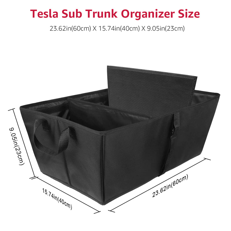  BASENOR Tesla Model 3 Model Y Sub Trunk Organizer Auto Durable  Collapsible Cargo Storage for 2016-2024 Model 3 Tesla Model Y : Automotive