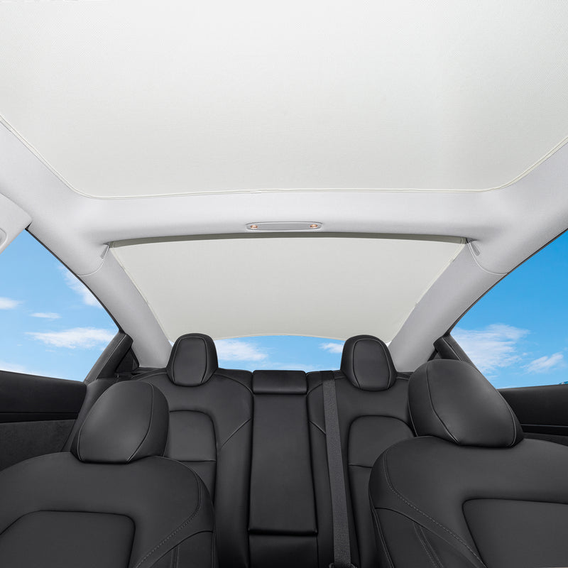 Tesla Model 3 Sunroof shades. Front, rear with reflective silver