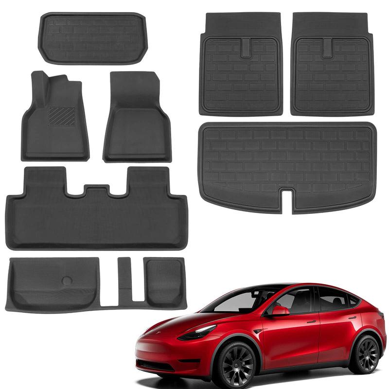 Tesla Model Y Floor Mats 3D Full Set Liners Anti-Slip 7 seats