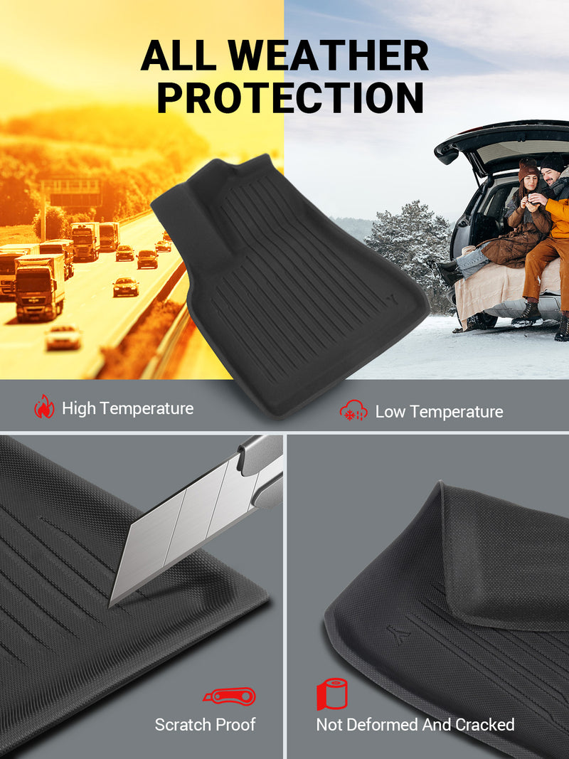 BASENOR 9PCS Tesla Model Y Floor Mats 3D Full Set Interior Liners  All-Weather Anti-Slip Waterproof Trunk Mat Second Row Seats Back Cover  Protector Mat