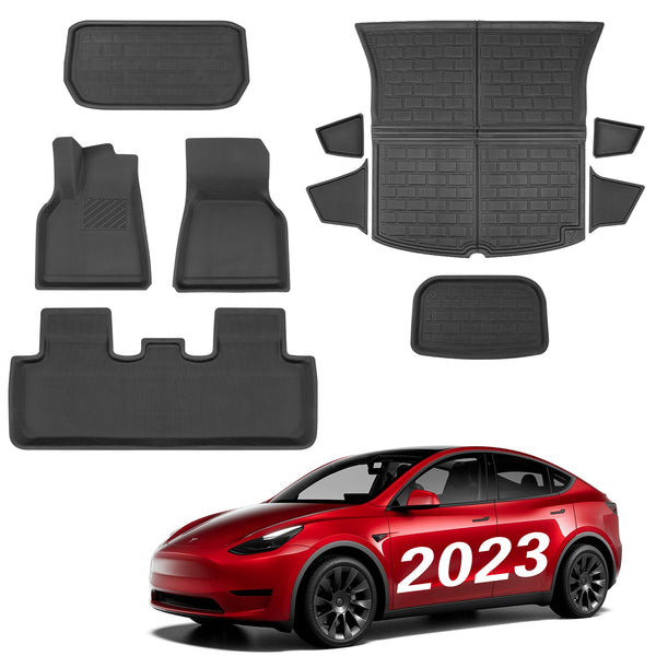 BASENOR Tesla Model Y Fußmatten 3D Komplettset Innenauskleidungen  Allwetter-Anti-Rutsch-wasserdichte Kofferraummatten Zubehör Kompatibel mit Model  Y 2023 2022 2021 8er-Set (passend für 5-Sitzer) : : Auto & Motorrad