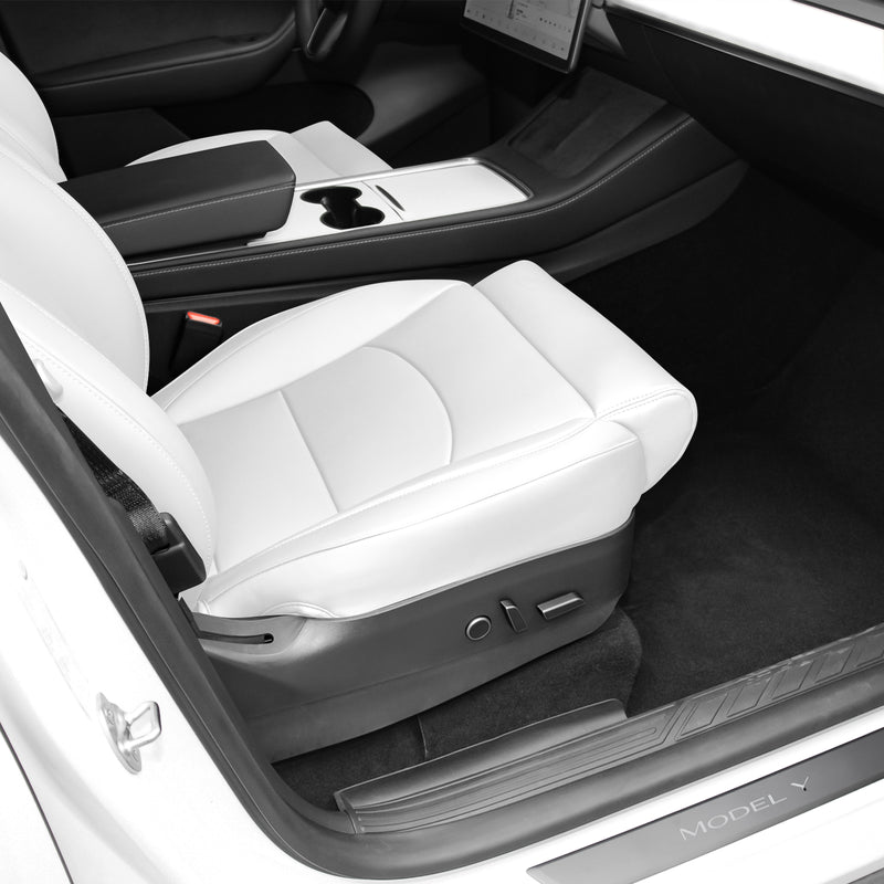 BASENOR Leather Front and Rear Seat Cushions for 2020-2023 Tesla Model Y