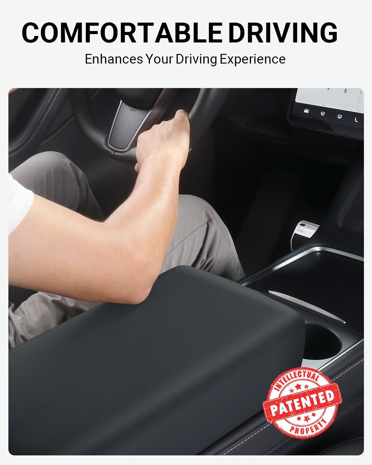 2017-2023 Tesla Model 3 & 2020-2024 Model Y Console Cover - TPU Non-Slip Armrest - Image 4