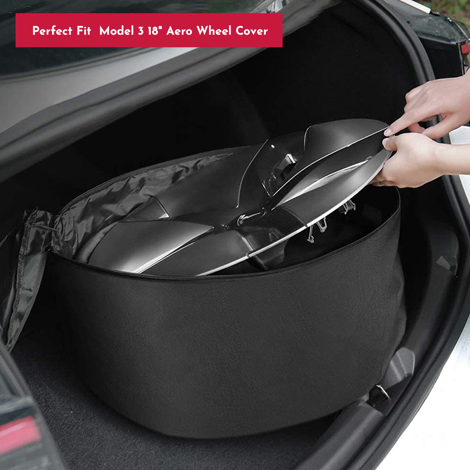 2017-2026 Tesla Model 3 & Model Y Wheel Cover Storage Bag - Waterproof 18-20" - Image 5