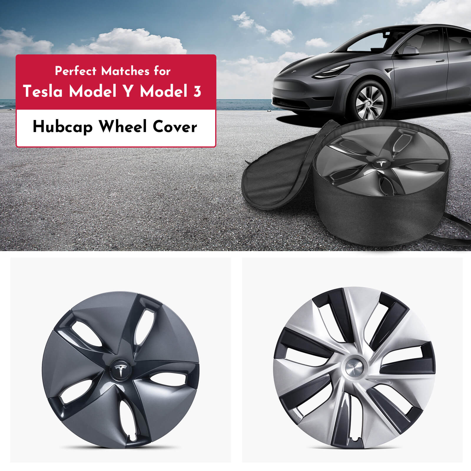 2017-2026 Tesla Model 3 & Model Y Wheel Cover Storage Bag - Waterproof 18-20" - Image 6