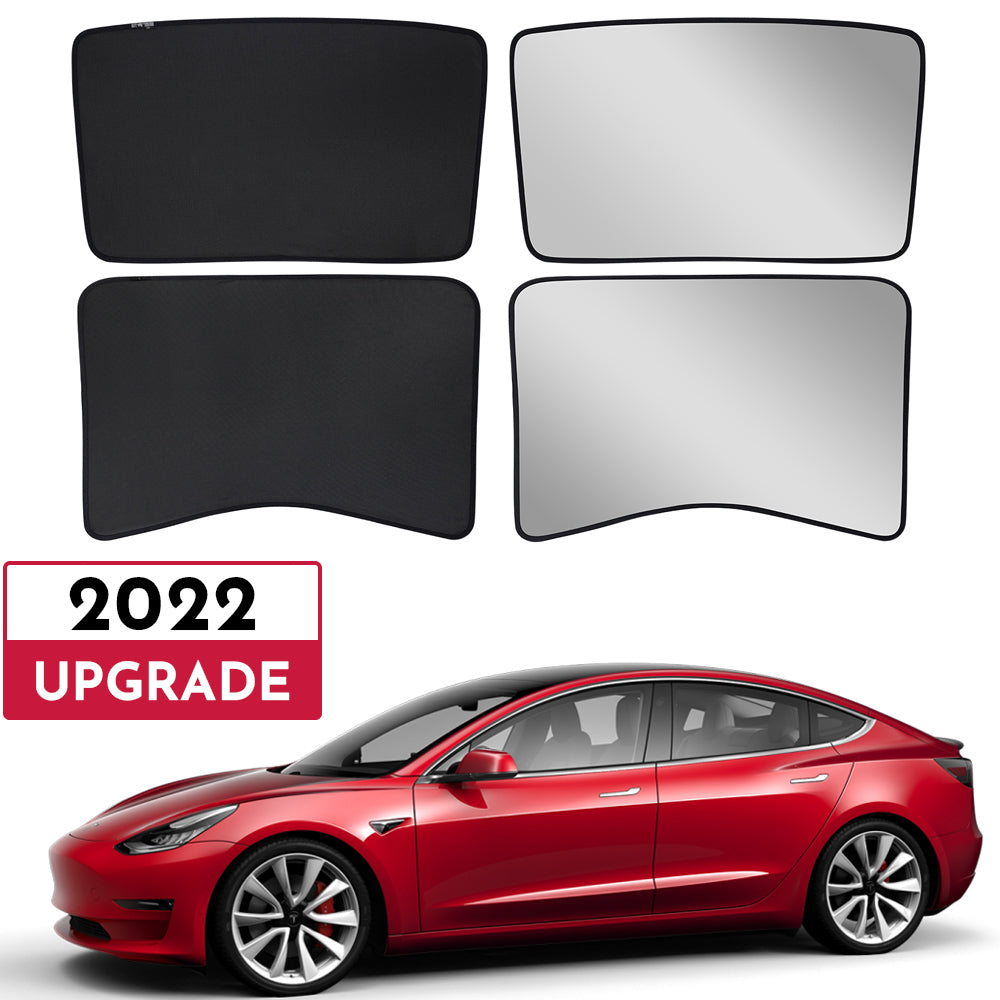 2021-2023 Tesla Model 3 Glass Roof Sunshade - No Gaps Foldable 4PCS