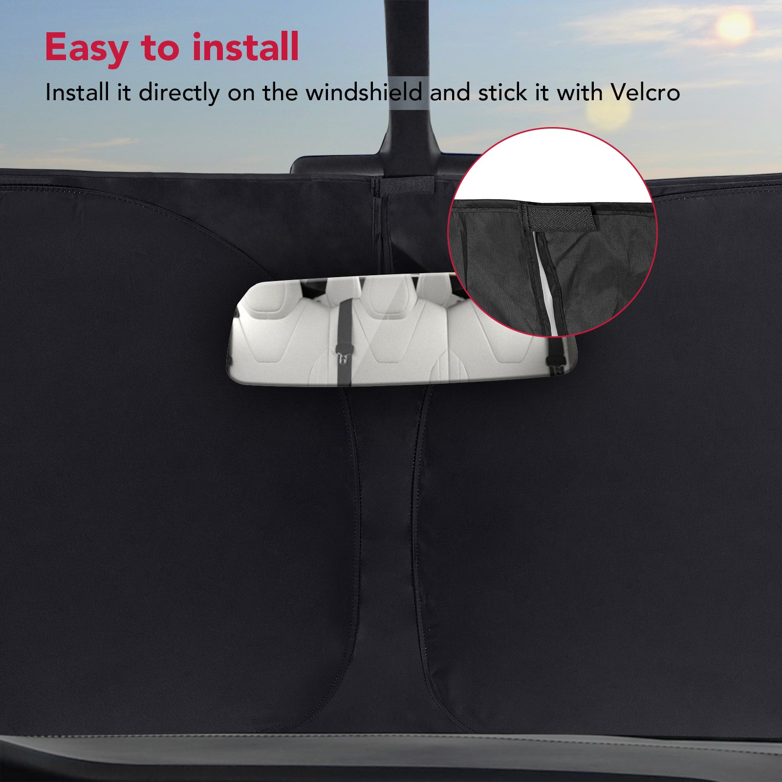 2021-2026 Tesla Model X Windshield Sunshade - Foldable with Storage Bag - Image 8