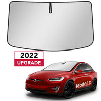 2021-2026 Tesla Model X Windshield Sunshade - Foldable with Storage Bag | BASENOR