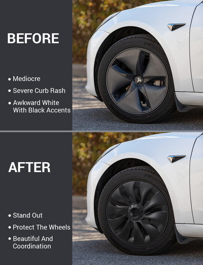 EVBASE Tesla Model 3 Wheel Covers 18inch Wheel Caps Inspired by