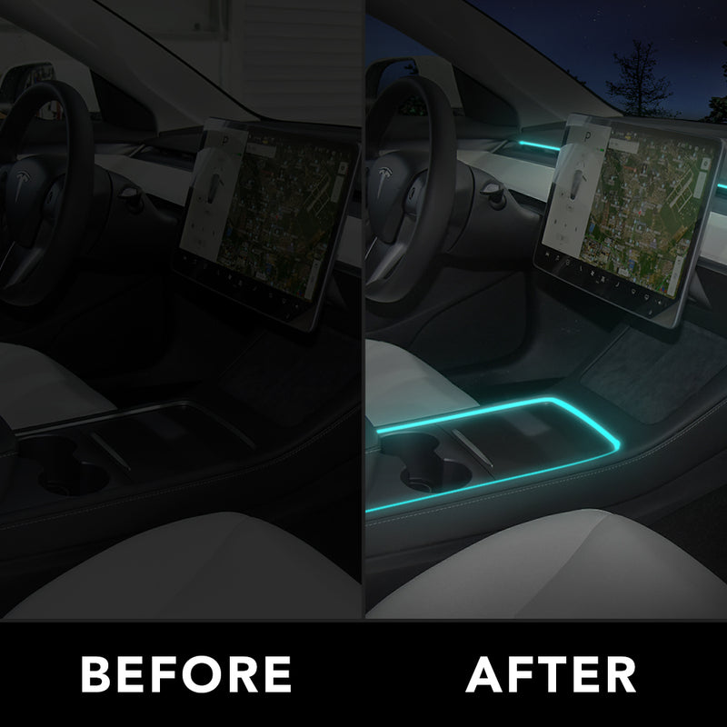 BASENOR Neon Light Tubes RGB Interior LED Strip Lights for 2023 2022 2021 Tesla Model Y Model 3