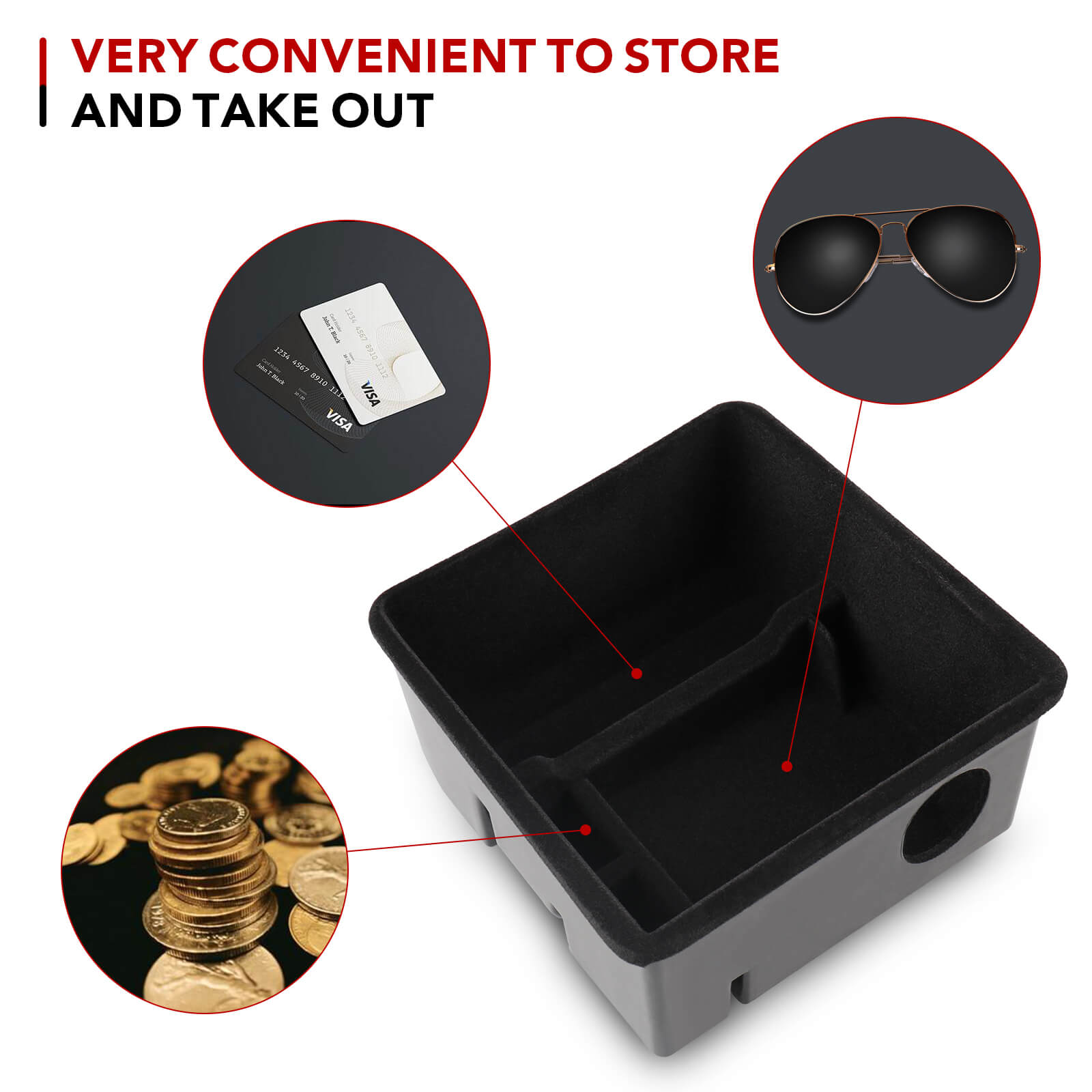 Basenor Tesla モデルY モデル3 アームレスト収納ボックス オーガナイザー センターコンソールトレイ アクセサリー 2016-2022並行輸入 Tesla Model 3 Model Y Armrest Storage Box Organizer Center Console