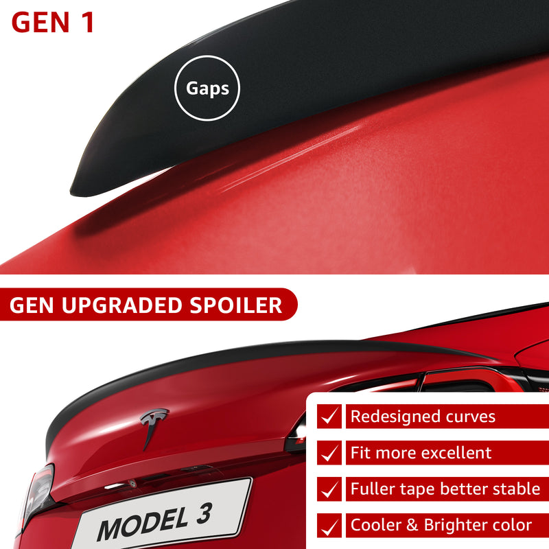 BASENOR Performance Rear Spoiler-Gen 2 for Tesla Model 3