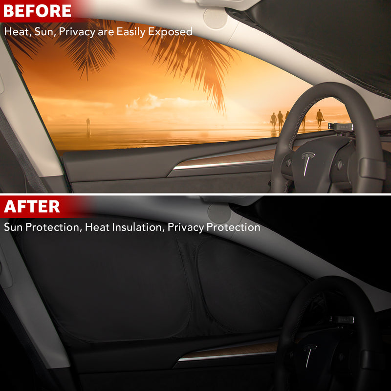 BASENOR Side Windows Rear Windshield Sunshades（Set of 7）for  Tesla Model Y