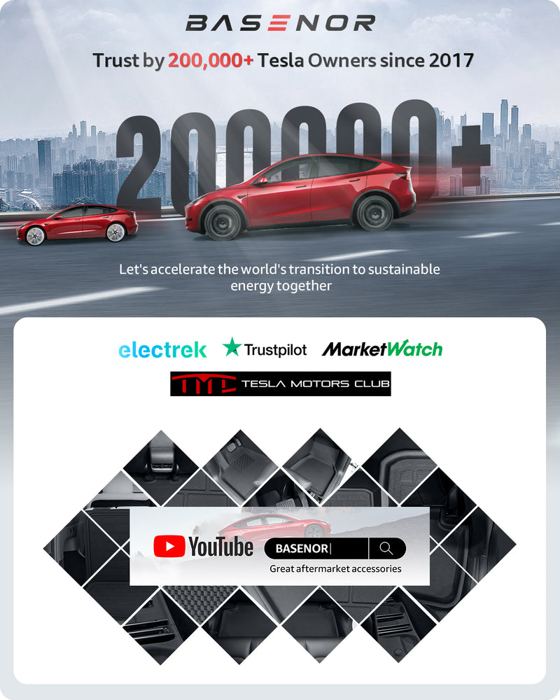 BASENOR Floor Mats for 2020-2023 Tesla Model Y