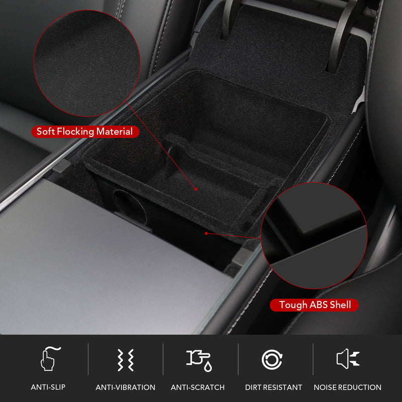 BASENOR Tesla Model Y Model 3 Console Bowls Armrests Storage Box