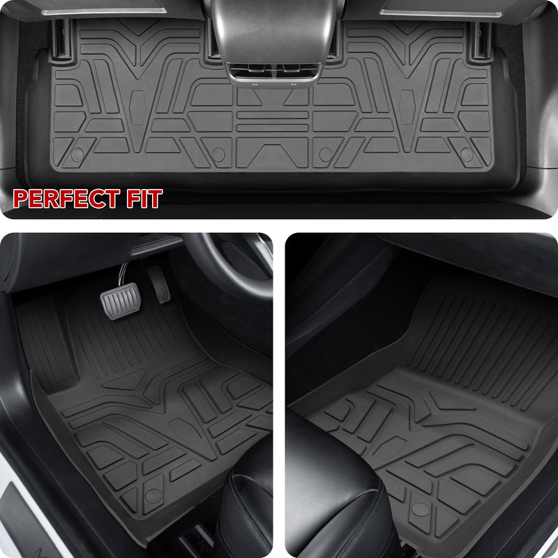 BASENOR Tesla Model 3 Fußmatten 3D-Komplettset Bodenmatte  Innenauskleidungen Allwetter-Anti-Rutsch-wasserdichte  Kofferraummatten-Zubehör Kompatibel mit Model 3 2023 2022 2021, 6er-Set :  : Auto & Motorrad