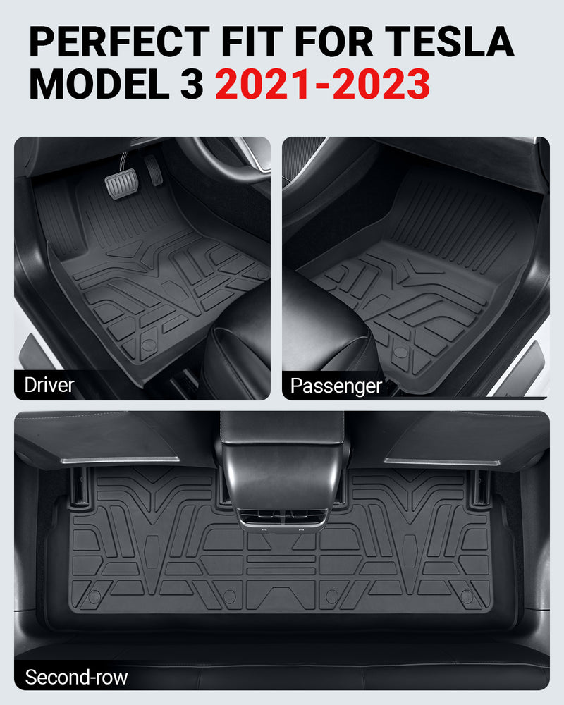 2021-2023 Tesla Model S Floor Mats Interior Liners (Plaid and Long Range)