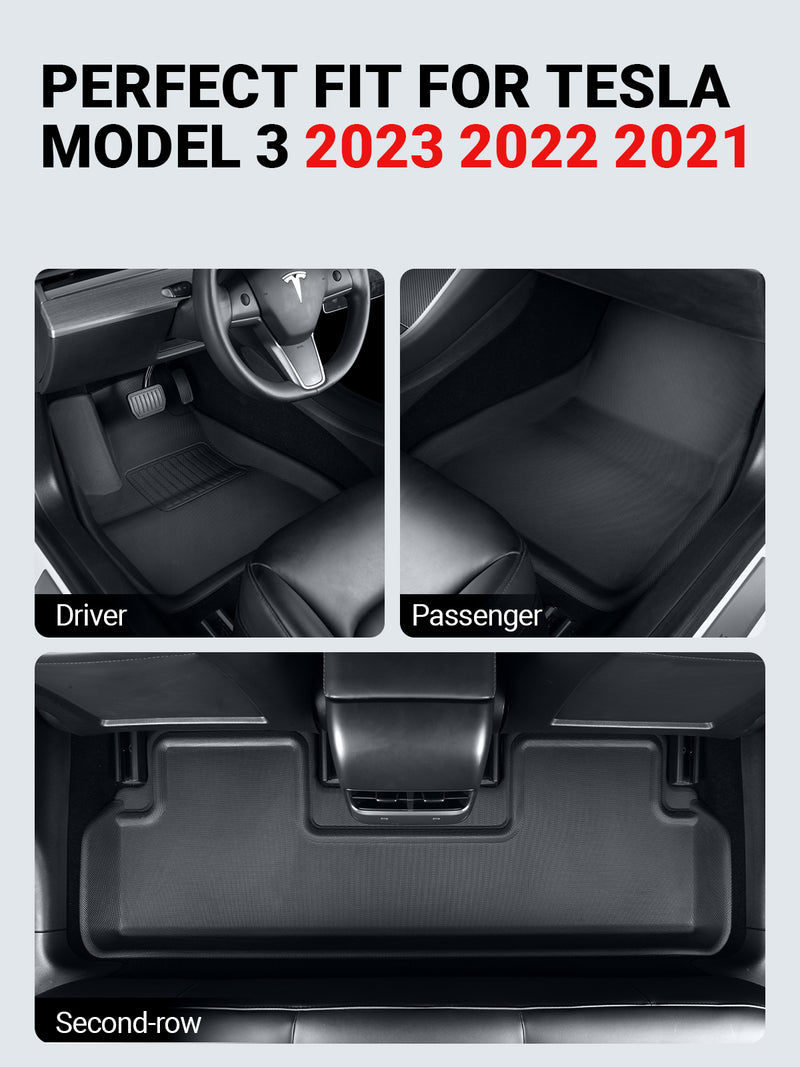 BASENOR Full Set Mats for 2021-2023 Tesla Model 3