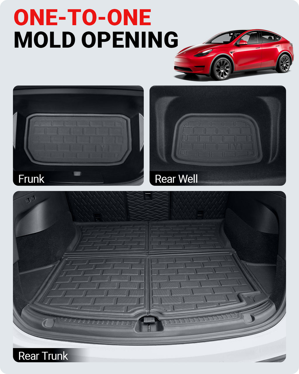 Rubber floor mat rear Model Y  your tesla. your customization