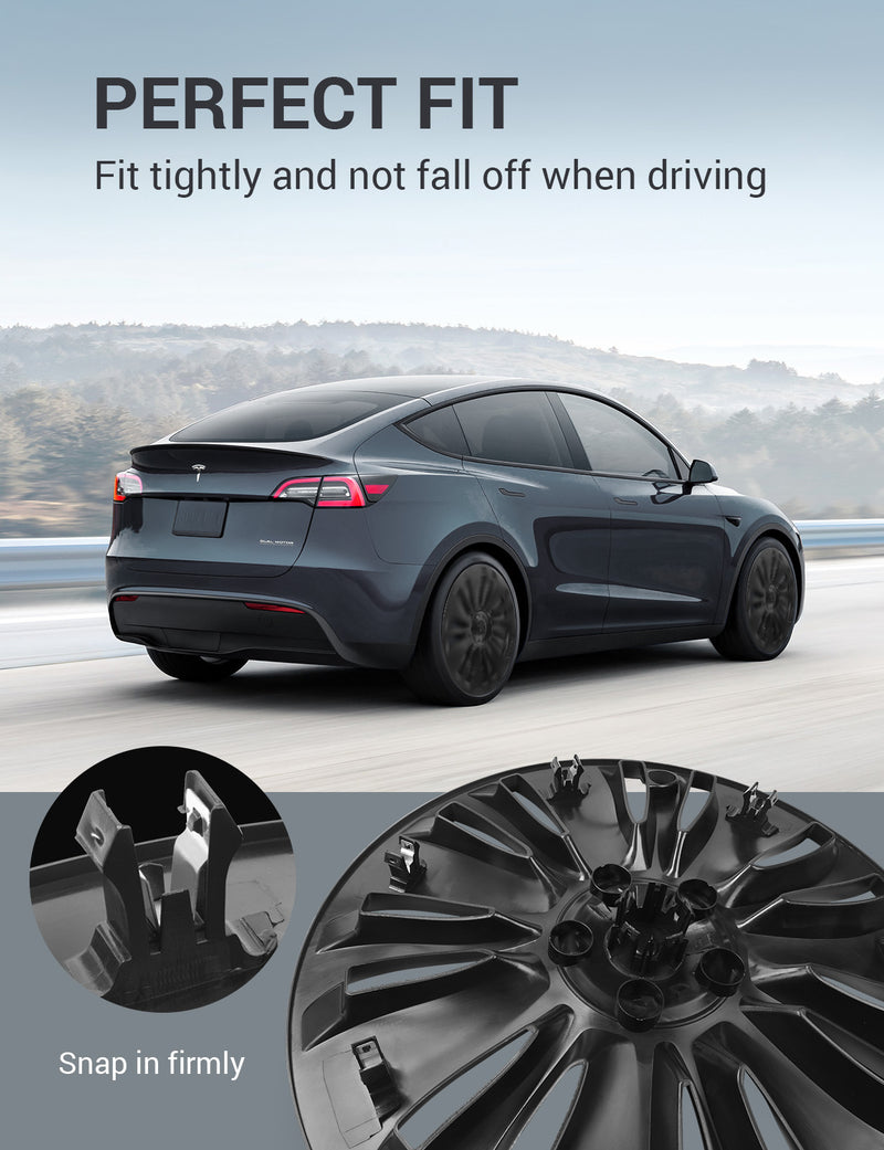 BASENOR 2023-2020 Tesla Model Y Hubcaps Wheel Cover Wheel Hub Caps OEM Rim  Protectors Replacement Cover Exterior Accessories Set of 4