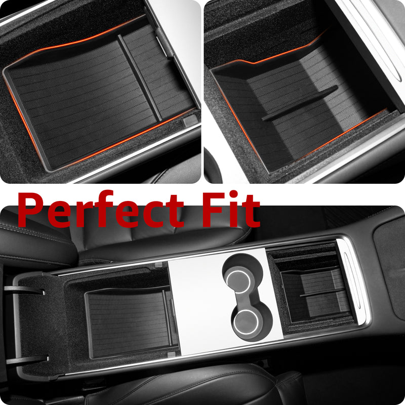 For Tesla Model Y Model 3 Accessories Center Console ABS Tray Organizer 테슬라  Central Armrest Lower Storage Box органайзер 자동차용품 - AliExpress