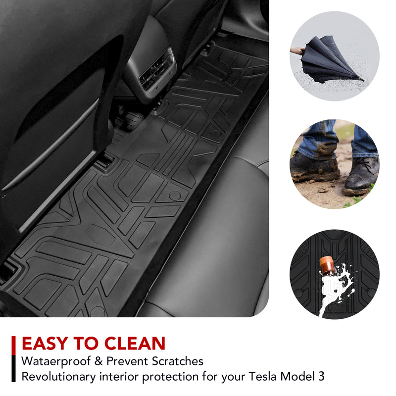 Floor Mats for Tesla Model 3 Highland All-Weather Tesla Floor Mats Fro -  EVBASE-Premium EV&Tesla Accessories