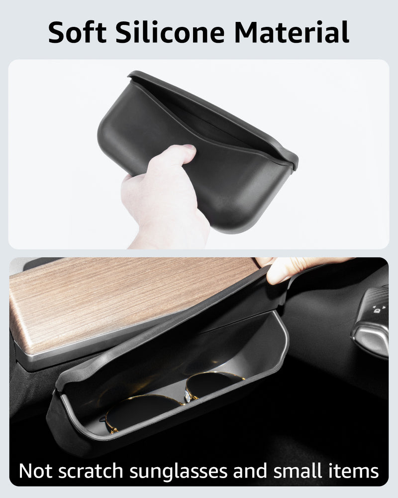 Velcro TPE Storage Box for Tesla Model 3 Model Y Sunglasses Holder