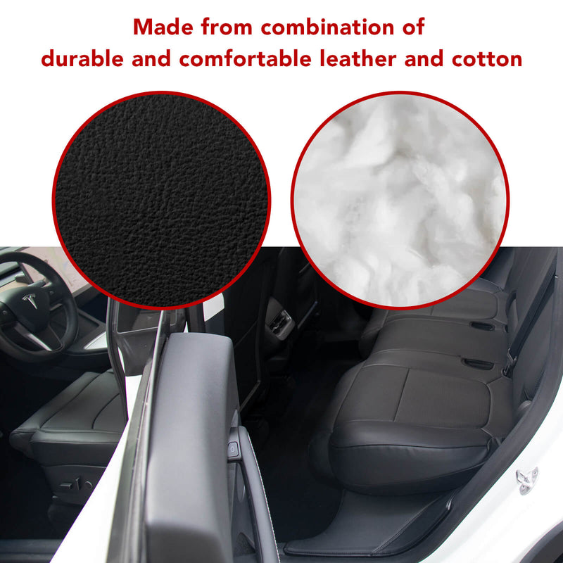 BASENOR Leather Front and Rear Seat Cushions for 2020-2023 Tesla Model Y