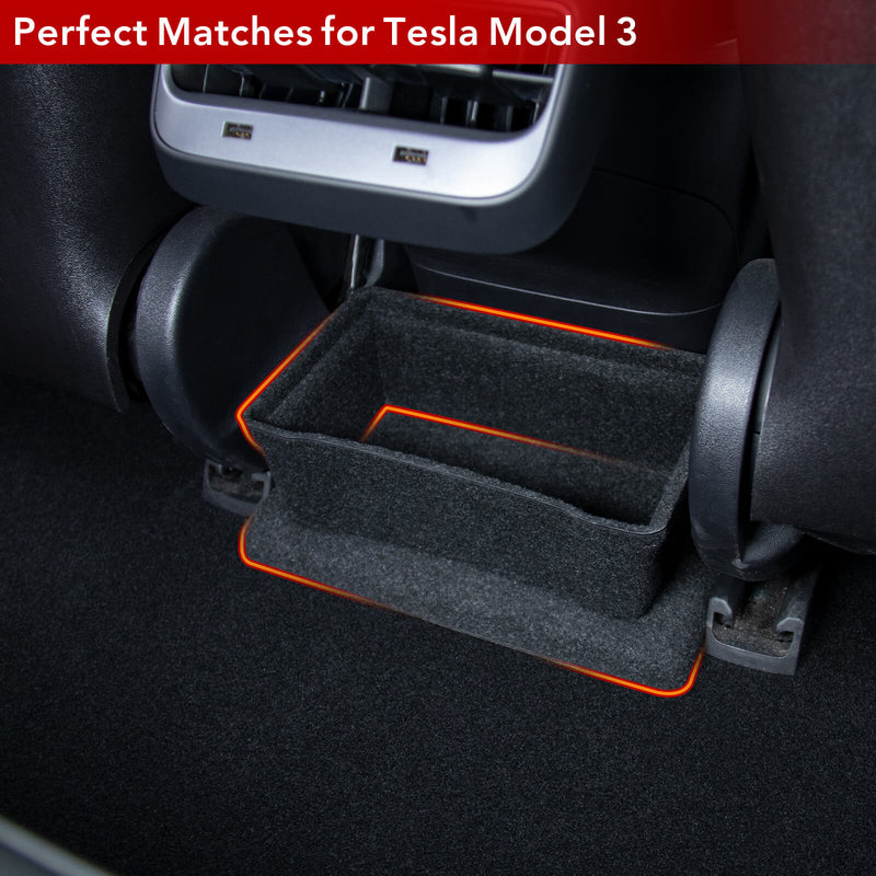 Tesla Model 3 Rear Center Console Organizer Backseat Storage Box