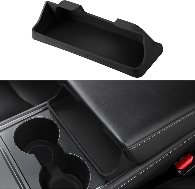 BASENOR Tesla Model 3 Model Y Center Console Sunglasses Holder Armrest Box Silicone Eyeglasses Storage Box Key Card Phone Holder 2021-2024 Accessories Internal Fit for Model 3 Y with Refresh Console