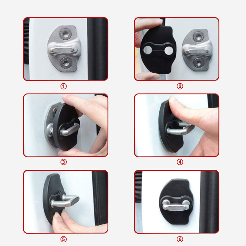 Basenor Door Lock Cover (Set of 8) for Tesla Model 3 Model Y