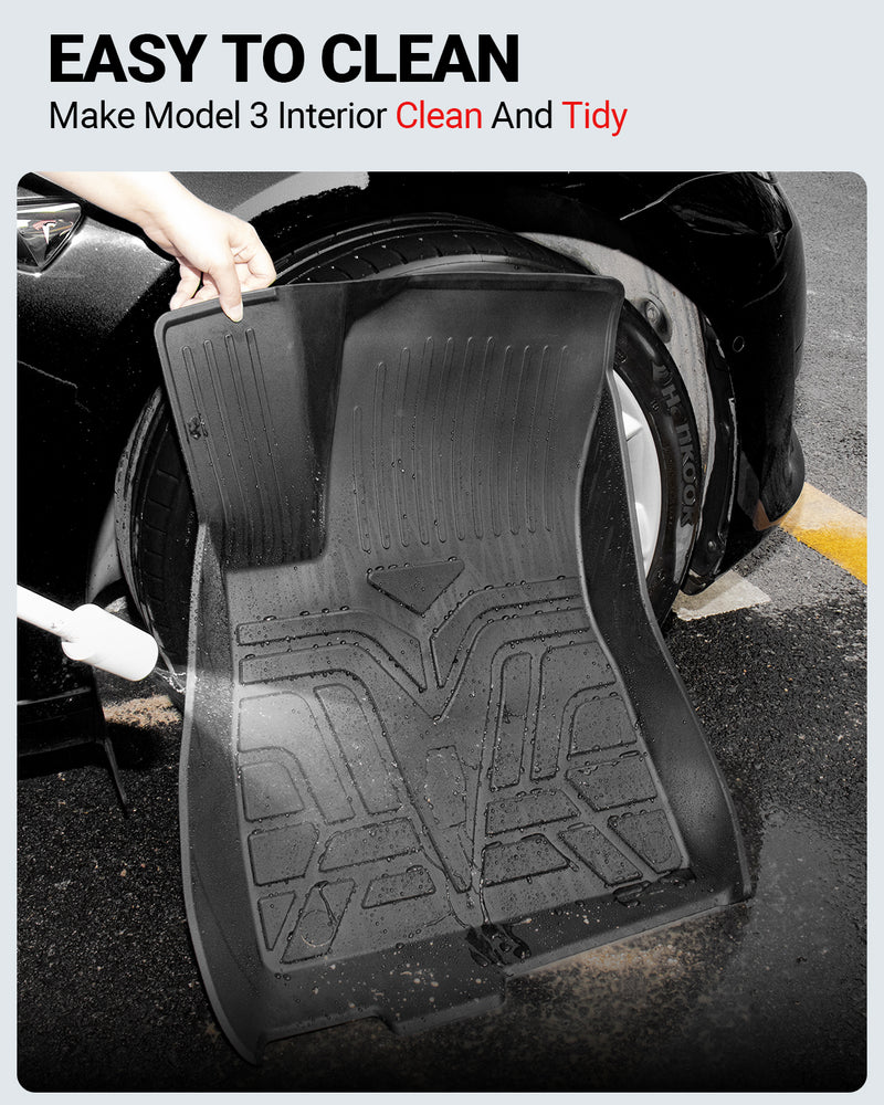 3W Tesla Model S 2022-2023 Custom Floor Mats & Trunk Mats TPE Material