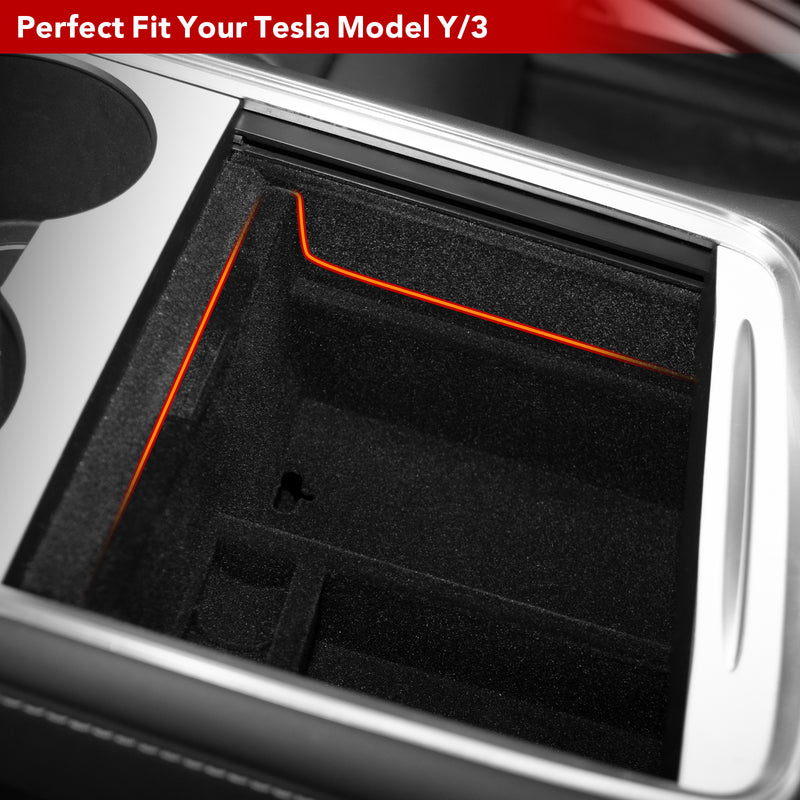 BASENOR Center Console Tray for Tesla Model Y Model 3