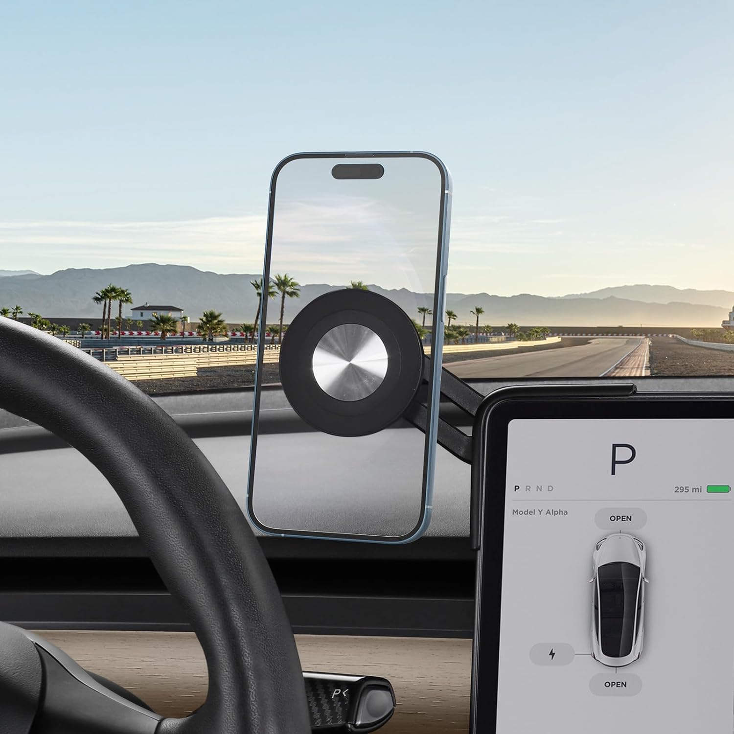 Support Téléphone Voiture Tesla Model 3 / Y - Accroche écran Pivotant 360° - Compatible IPhone & Android - 12