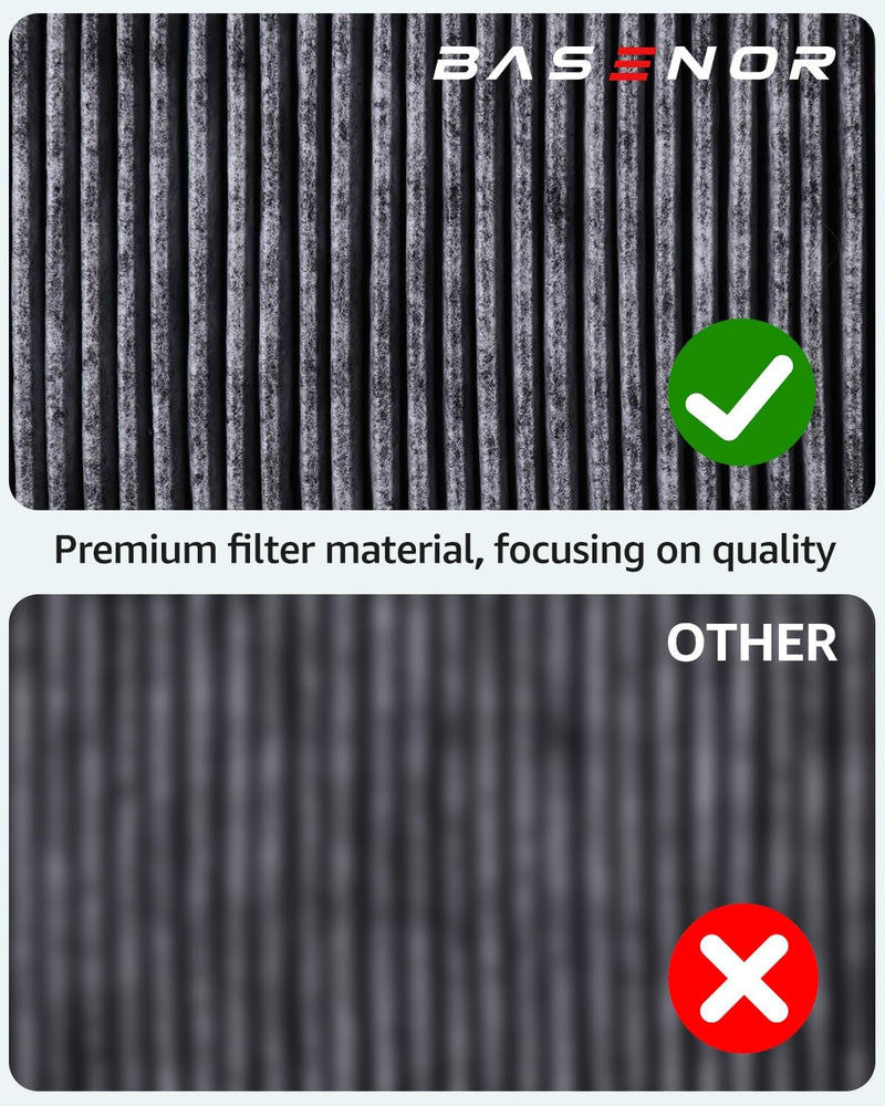 BASENOR 2024 2023 2022 Tesla Model S Model X Cabin Air Filter with Activated Carbon Air Filter Replacement Tesla Model S Plaid Model X Plaid Interior Accessories
