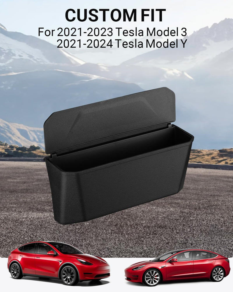 BASENOR Tesla Model 3 Model Y Air Vent Organizer TPE Steering Wheel Side Storage Box Key Card Sunglasses Phone Holder Tesla Interior Accessories 2021-2024 (Not Compatible with 2024 Tesla Model 3)