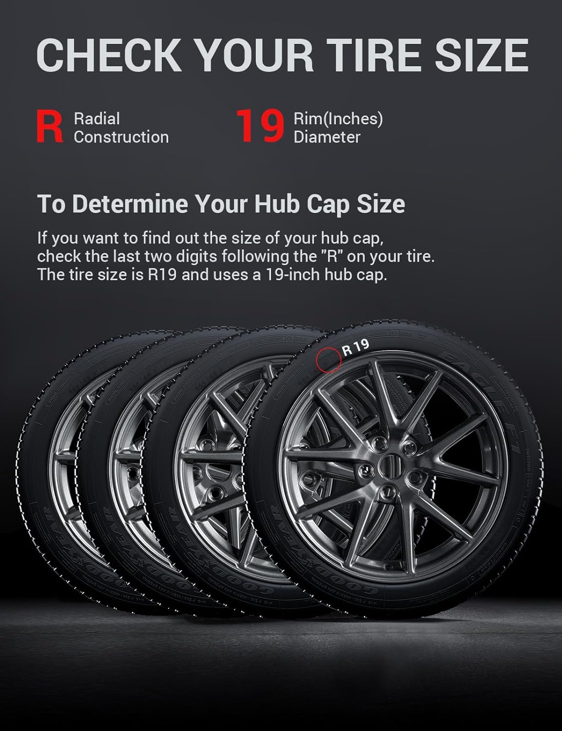 BASENOR Tesla Model Y Hubcaps 19 Inch Wheel Cover OEM Rim Protectors Replacement Cover Matte Black Hubcaps Exterior Accessories Set of 4